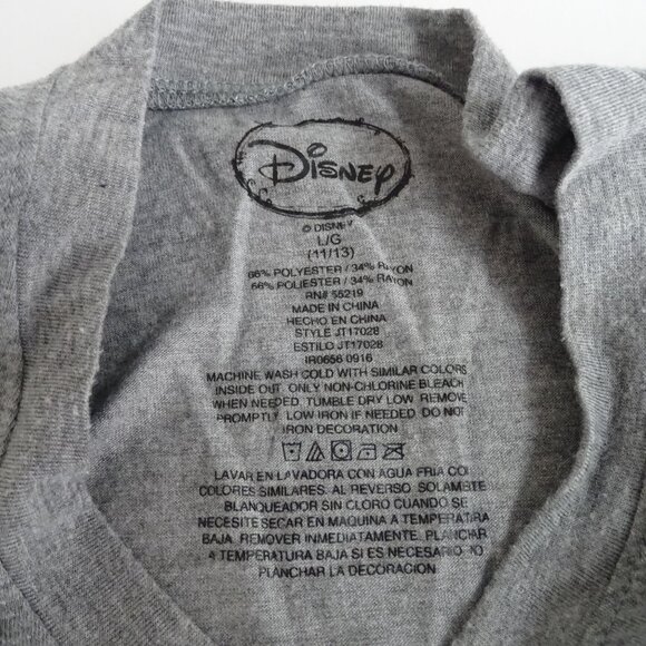 Disney Gray Minnie Mickey Mouse True Love Graphic Tee Women Juniors Size L 11-13 - Picture 4 of 7